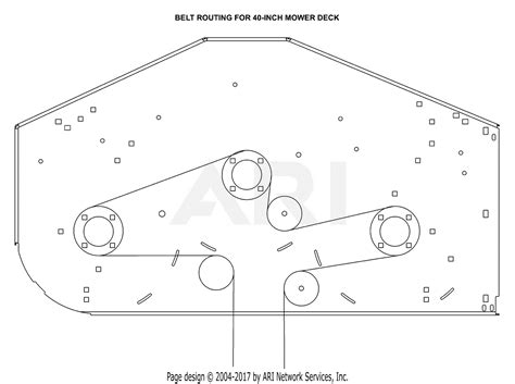 ariens   zoom deck kit parts diagram  belt routing    mower deck