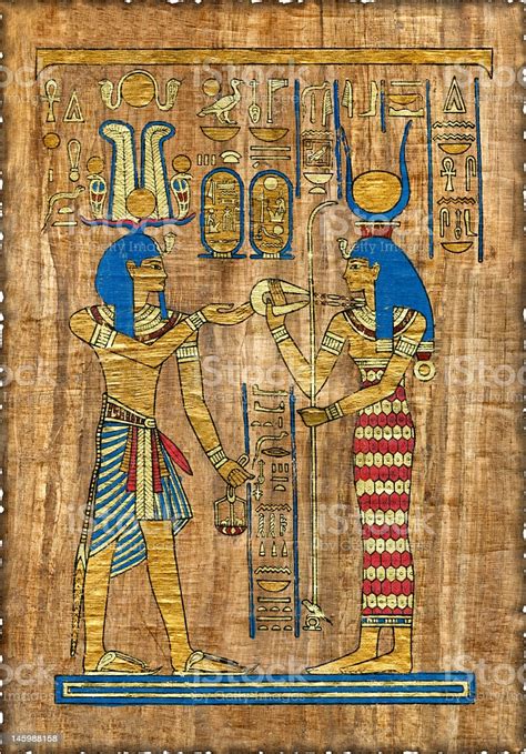 Beautiful Egyptian Papyrus With Elements Of Ceremonial