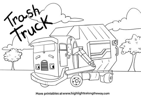 trash truck coloring pages  printable templates