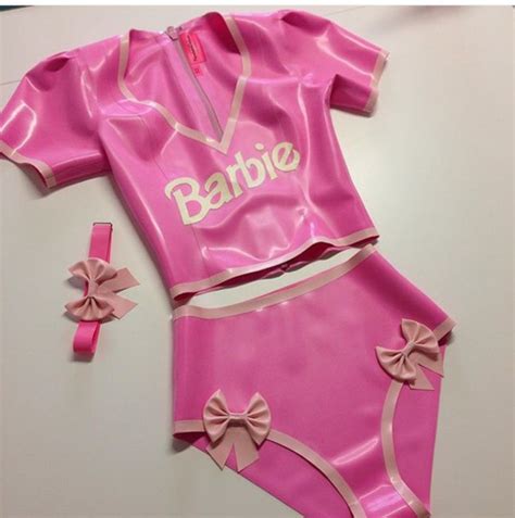 underwear barbie latex two piece pink all pink everything