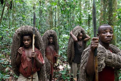Pygmy Mbuti Going Hunting Forest People African