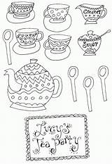 Coloring Tea Pages Party Printable Teapot Fancy Nancy Teacup Set Popular Coloringhome Clip Comments sketch template