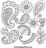 Paisley Coloring Pages Easy Pattern Printable Colouring Color Getcolorings Henna Popular Adults Patterns Getdrawings Colorings sketch template