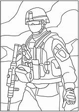 Coloring Military Soldados Militares Armed Sketch Mw3 sketch template