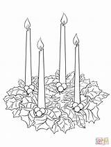 Advent Coloring Wreath Printable Pages Christmas Candles Catholic Supercoloring Wreaths sketch template