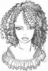 Coloring Pages African American Afro Kids Girl Lady Hair Woman Drawing Printable Color Famous Draw Mandala Blank Template Print Worksheet sketch template