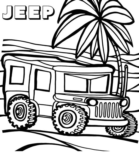 printable jeep coloring page  print  color