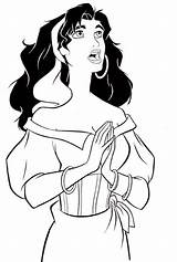 Notre Esmeralda Hunchback Dame Printablecolouringpages sketch template
