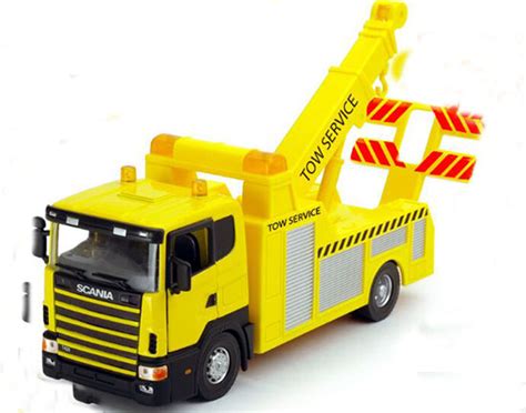 kids yellow  scale diecast rescue tow truck toy ntt