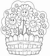 Coloring Summer Pages Flower Garden Flowers Cute Colouring Preschool Color Sheet Clipart Printable Print Kids Fun Beautiful Online Getcolorings Fences sketch template