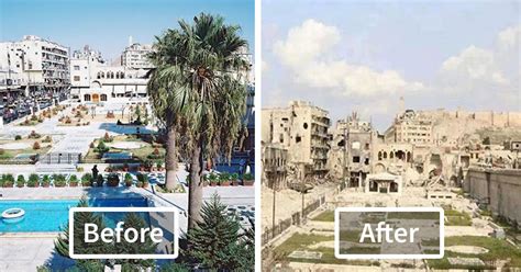 28 before and after pics reveal what war did to the largest city in syria bored panda