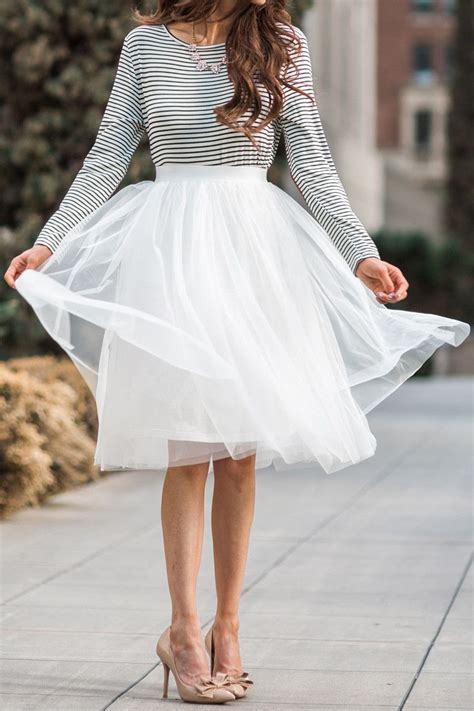 White Tulle Midi Skirt Tulle Skirts For Women Midi