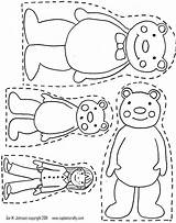 Puppets Aktivity Tri Medvede Goldilocks sketch template