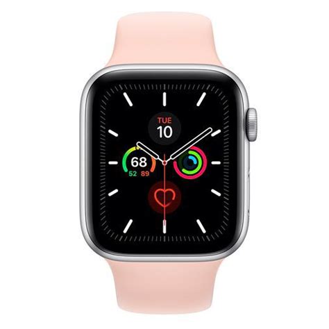 apple  series  sport mm silver aluminium pink silicone strap belsimpel