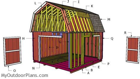 gambrel shed roof  diy plans myoutdoorplans