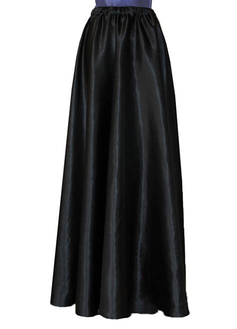 long satin skirt black formal outfit evening floor length skirt bridesmaids separates long