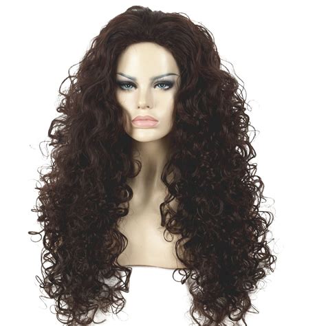 strongbeauty women s wigs synthesis long curly hair dark brown full wig