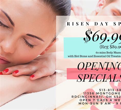 specials risen day spa  cincinnati