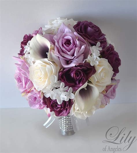 luludialogue purple silk flowers wedding bouquets wedding bouquet