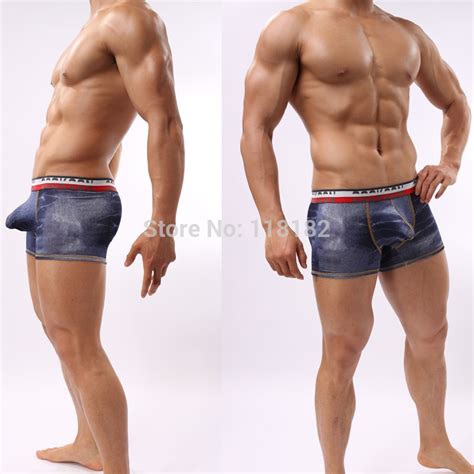 5pcs lot cockcon brand new fashion design jeans boxer shorts funny underwear for men gay sex
