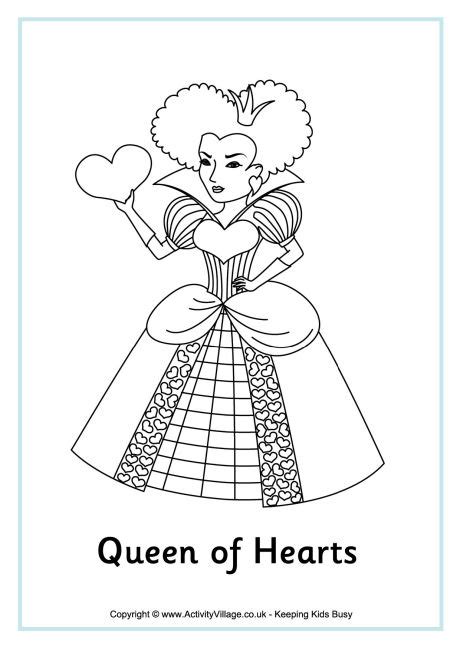 queen  hearts colouring page