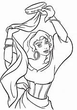 Coloring Pages Esmeralda Hunchback Notre Dame Tambourine Disney Drawing Dancing Getdrawings Library Visit Popular Colouring sketch template