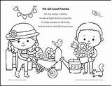 Scout Girl Promise Pages Brownies Garden Practice Friends Daisies Preview sketch template