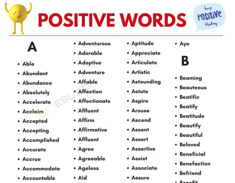 positive words list