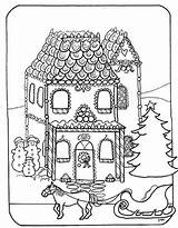Christmas Victorian Coloring Pages Gingerbread sketch template