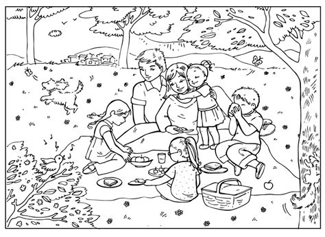 coloring page picnic
