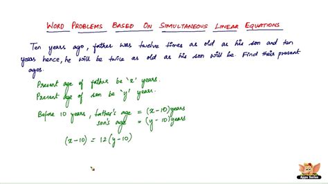 solve word problems based  simultaneous linear equations