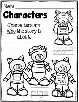 Story Elements Three Pigs Little Worksheets Simple Coloring Pages Characters Character Printable Thesuperteacher Practical Fun Made Kindergarten Number Read Retell sketch template
