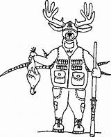 Coloring Pages Hunting Deer Duck Bow Hunter Arrow sketch template