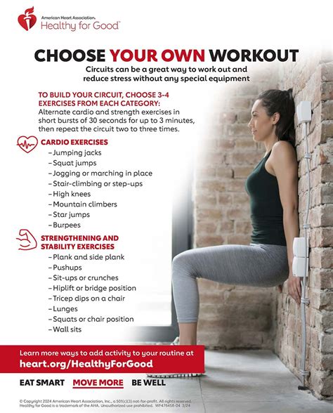 Create A Circuit Home Workout Infographic American Heart Association