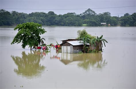floods  indias assam force  people   homes daily sabah