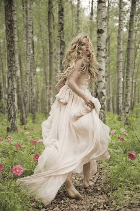blonde boho curls curly hair dress fairy fashion flowers forest