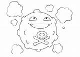 Koffing Coloring Pokemon Pages Printable Kids sketch template