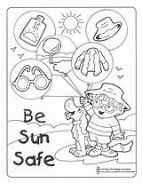 Sun Safety Coloring Pages Summer Colouring Safe Kids Activities Water Sheet Preschool Printable Fire Worksheets Print Crafts Sheets Health School sketch template