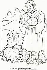 Shepherd Good Coloring Jesus Pages Bible Sheep Lord Lamb Lost Kids School Printable Shepherds Am Nativity Children Sunday God Visit sketch template