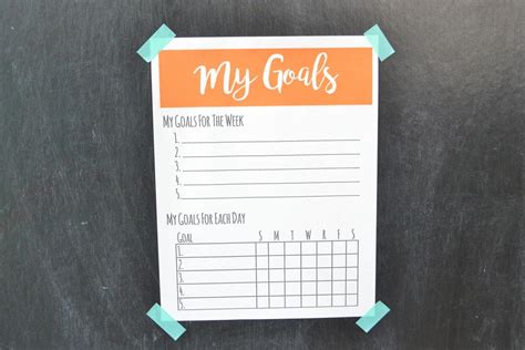 goal tracker printable allfreepapercraftscom