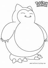 Pokemon Snorlax Coloring Pages Printable Kids Color sketch template