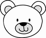 Bear Face Clipart Coloring Teddy Cartoon Clip Drawing Polar Pages sketch template