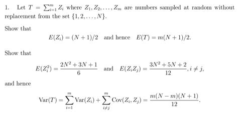 study expectation  variance  simple random sampling