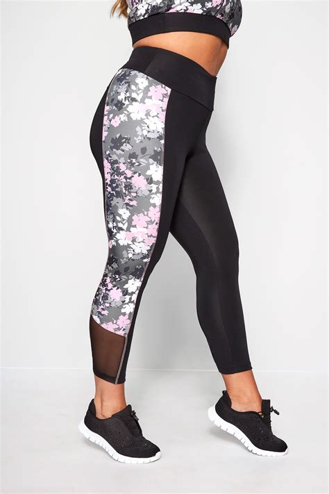 active black floral performance leggings yours clothing
