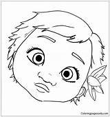 Moana Baby Coloring Pages Face Cute Drawing Vaiana Dessin Printable Little Princess Coloringpagesonly Color Coloriage Template Enfant Disney Imprimer Kids sketch template