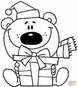 Coloring Christmas Bear Teddy Pages Clipart Clip Gifts Printable Vector Print Viewed sketch template