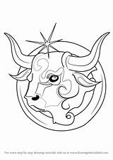 Taurus Zodiac Draw Sign Drawing Signs Step Drawings Tutorials Learn Bull Drawingtutorials101 Getdrawings sketch template