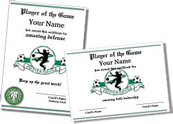 printable soccer certificates  soccer award templates award