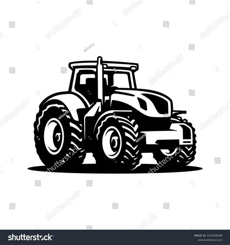 silhouette tractor illustration vector stock vector royalty