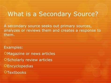 identifying primary  secondary sources   sciences